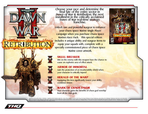 Warhammer 40,000: Dawn of War II — Retribution - [Новости] Предзаказ Retribution в Steam открыт.